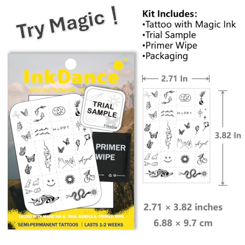 Minimalist Temporary Tattoos - Waterproof Plant-Based Ink, Lasts 1-2 Weeks