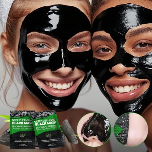 20 Pack Blackhead Remover Mask Set, Charcoal Peel Off Black Face Mask with Brush, Blackhead Pore Acne Remover for Face and Nose, Deep Cleansing for Men and Women