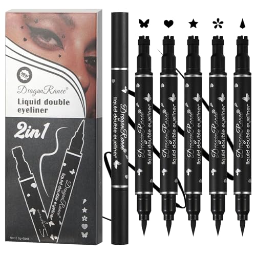 5-Piece Dual-Sided Liquid Eyeliner Stamp Pen Set