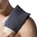 Exfoliating Glove - 3D Checkered Triple-Layer Exfoliating Body Scrubber Exfoliator for Dead Skin Removal & Radiant Skin, Vegan Viscose Mitt Exfoliator for Sensitive Skin, Elastic Wrist
