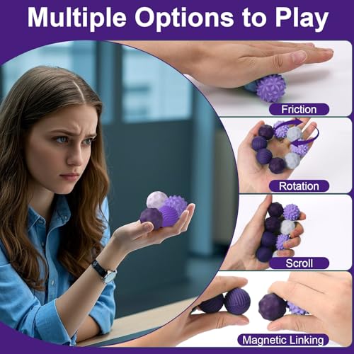 BUSOHA Silicone Fidget Balls 4 Pack - Stress Relief Sensory Toys