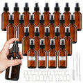 Jaisie.W 24-Pack 4 oz Amber Glass Spray Bottles - Leakproof & Refillable