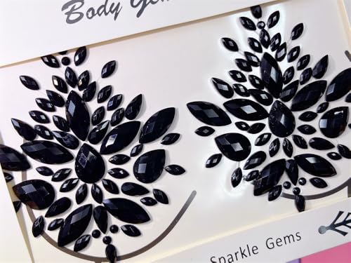 Topz Black Rhinestone Body Gems Sticker Temporary Tattoo