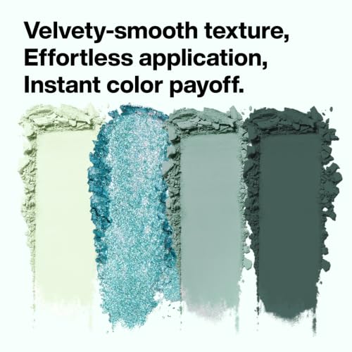 Blue Teal Eyeshadow Palette 4 Colors Matte & Glitter