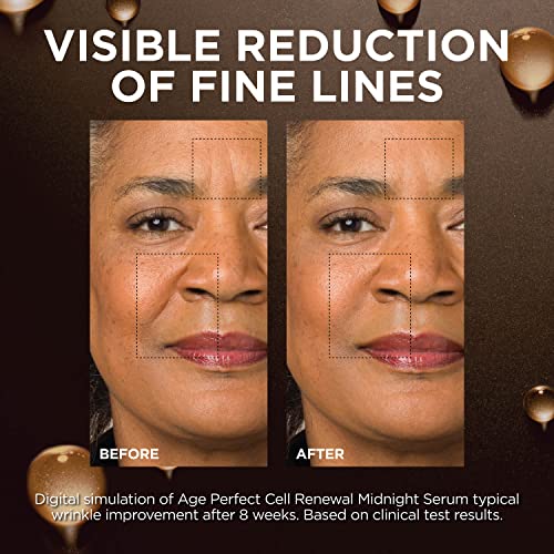 L'Oreal Paris Age Perfect Anti-Aging Midnight Face Serum, Reduce Wrinkles 1oz + Eye Cream Sample