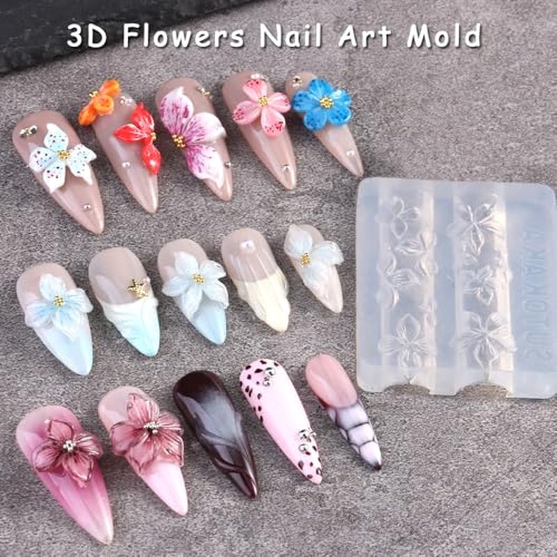 3D Flower Nail Art Silicone Mold Kit with Sculpture Pen