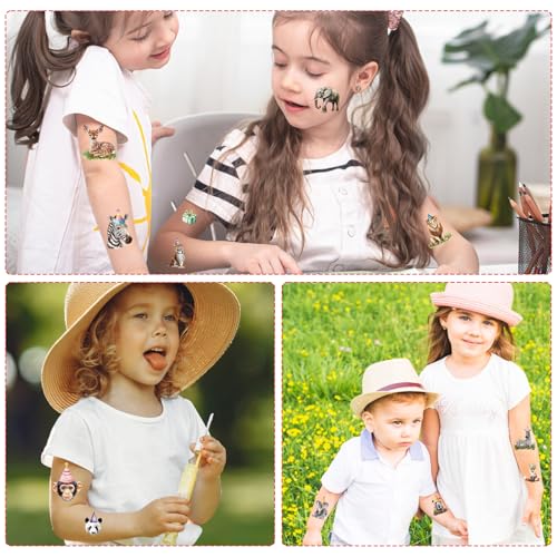 Jungle Animal Temporary Tattoos - 200+ Sheets Safari Party Favors