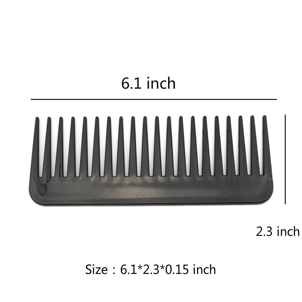 NuAngela Wide Tooth Hair Comb No Static, Detangling Styling Comb For Thick Long Curly Hair Wet Dry Hair, No Handle Round Teeth, Reduce Hair Loss&Breakages, Shower Shampoo Detangler Comb For Women Men