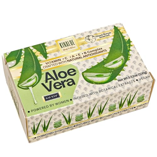 Aloe Vera Soap Bar ? Natural Moisturizing Cleanser for Face and Body, Soothes Irritated Skin, Helps Relieve Sunburn, Hydrates and Softens (1 Pack)