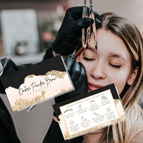 Ombre Powder Brow Aftercare Cards 50 Pack | Business Card Size