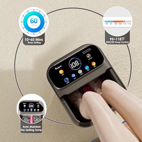 Electric Foot Spa Massager with Heat & Remote Control - Dark Grey