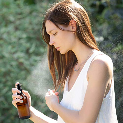 4 oz Amber Glass Spray Bottles - Fine Mist, 16 Pack