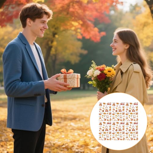 Fall Temporary Tattoos - 200+ Bible Tattoo Stickers for Birthday Party Decorations, Fall Harvest Thanksgiving Party Favors Supplies(6 Sheets)