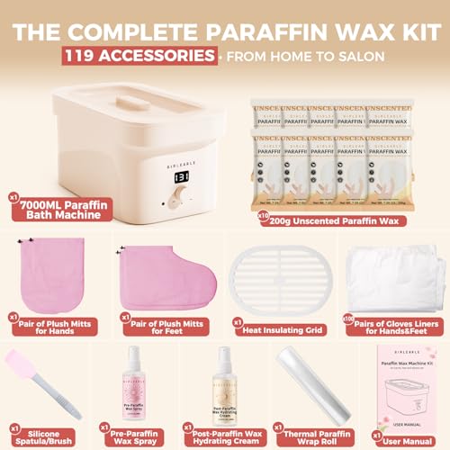 GIRLEARLE 7000ml Paraffin Wax Machine with 4.4 lbs Wax & Accessories