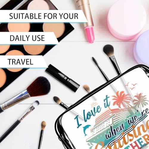 6 Pcs Clear Cruise Makeup Bags Gifts, Cruise Essentials Beach Cosmetic Bag for Women, Cruise Ship Survival Kits, Travel PVC Waterproof Toiletry Bags for Girls Sister Daughter Nurse Teacher