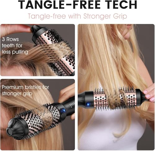 ZAVAREA 1.5" Thermal Brush - Ceramic Ionic Hair Styler, 4 Heat Settings