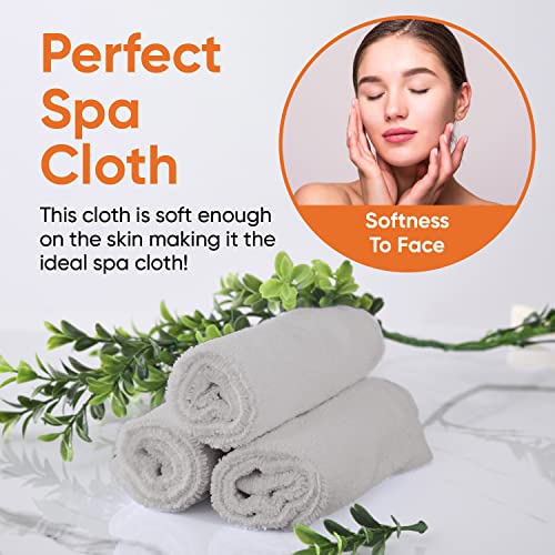 Superio Cotton Terry Washcloths Grey Towels 100% Cotton Cleaning Cloth 16" Rags Wash Clothes for Body and Face, Spa Towels, Multi Purpose (12, 12"x12")