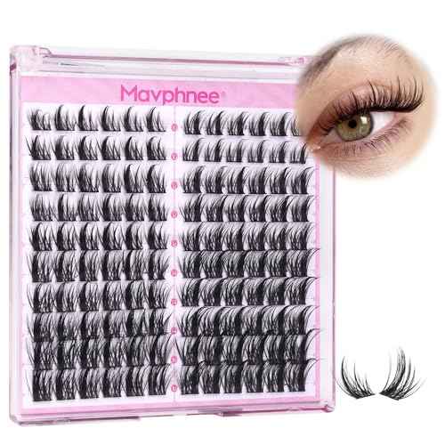 Natural Lash Clusters Spiky Eyelash Extensions Wispy Individual Lashes Manga Eyelash Individuals 120 Pcs CC-Curly Cluster Eyelash Extensions 10-16MM Mixed DIY Lash Extensions by Mavphnee