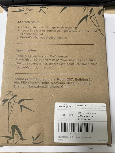 Reusable Bamboo Cotton Makeup Remover Pads - 16 Pack with 2 Storage Bags