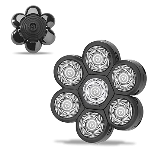 Head Shaver Replacement Heads,Head Shaver Replacement Blades, Head Shavers for Bald Men,Head shavers for Men, Stainless Steel Rotary Blades for Electric Head Razor (Black)