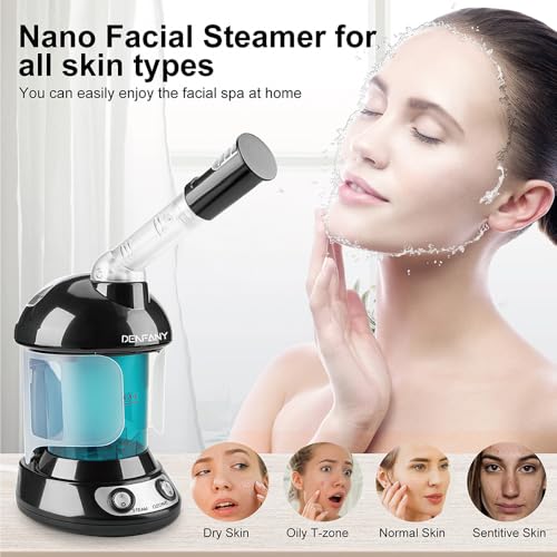 Denfany Facial Steamer with Ozone | 360° Rotatable Arm, Nano Ionic, 300ml