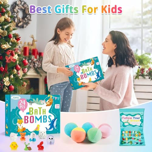 24 Pack Kids Bath Bombs with Surprise Animal Toys - Fun Bubble Bath