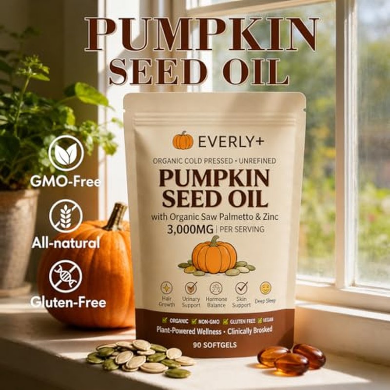 Pumpkin Seed Oil with Saw Palmetto Softgels, 90 Count