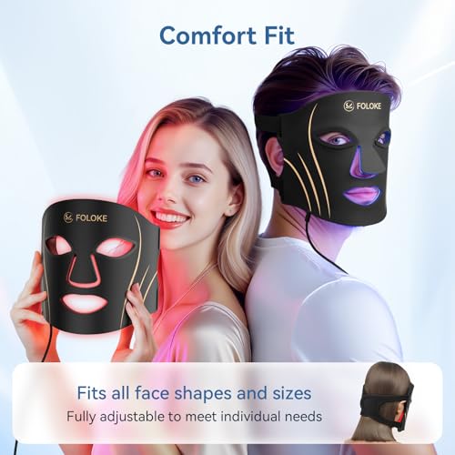 LED Light Therapy Mask Skin Care Mask, LED Red 630¡¾5nm & NIR 830nm Wavelength for Home Use(TAN)