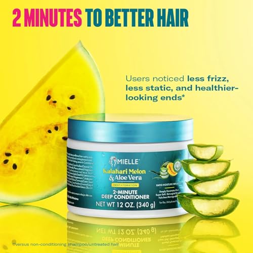 Mielle Organics 2-Minute Deep Conditioner, Kalahari Melon & Aloe Vera, 12 oz