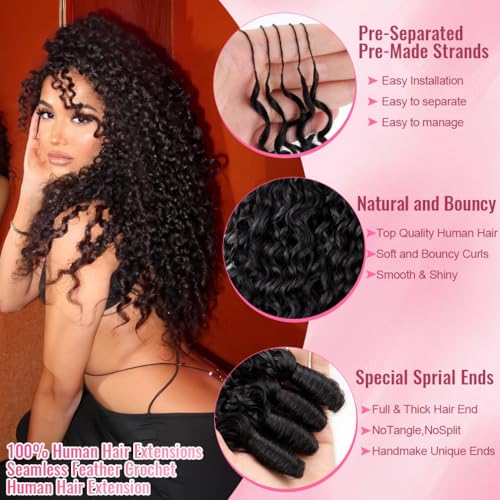 Burmese Curly Crochet Human Hair Extensions 18 Inch 120g