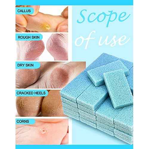 Maryton Disposable Foot Scrubber Pumice Pads, Pedicure Pumice Stone Dead Skin Callus Remover for Feet, 40Pcs (Blue Medium Coarse)