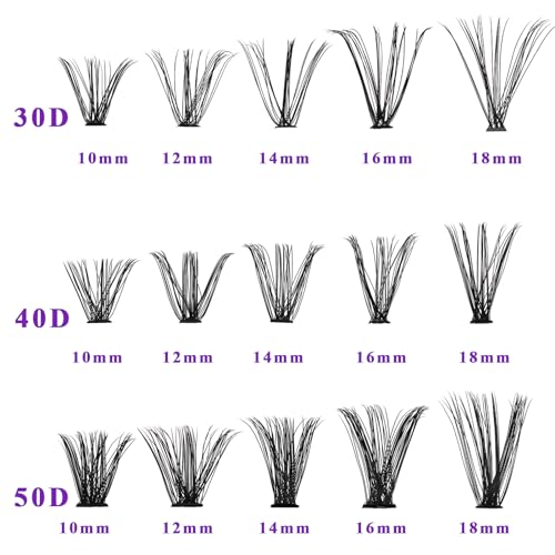 30D 40D 50D Lash Clusters Wispy - 640PCS DIY Eyelash Extensions