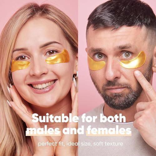 LE GUSHE Under Eye Mask & Under Eye Patches (10 Pairs) - Gold Eye Mask with Collagen & Amino Acid, Cooling Eye Care for Wrinkles, Puffy Eyes & Dark Circles, Brightening Skincare