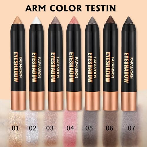 FeiCuiYun Monochrome Cream Glitter-Shimmer Eyeshadow Stick Palette - Dark Brown A06