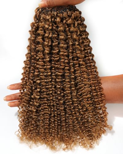 BEEOS 22 Inch Knotless Crochet Hair - Kinky Curly 160g #30 Auburn