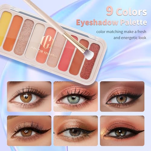 Color Nymph Makeup Kit - Makeup Bag Variation B with 9-Color Eyeshadow Palette & Full Set