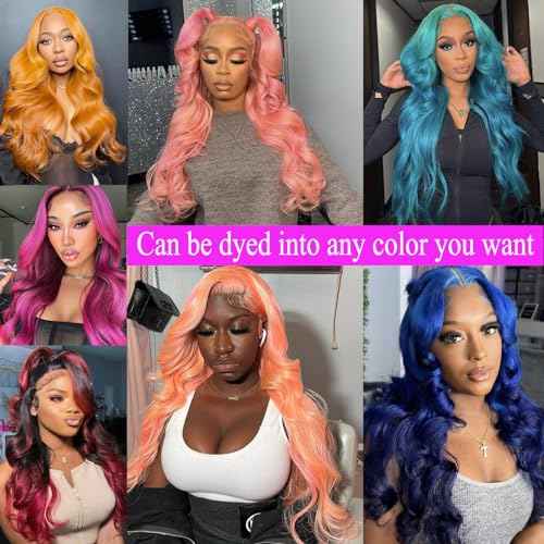 613 Lace Front Wigs Human Hair Body Wave 13x4 HD Lace Frontal Wig Human Hair Pre Plucked Brazilian Virgin 613 Wigs (613 Color 13x4 Lace Front Wigs, 22 Inch)