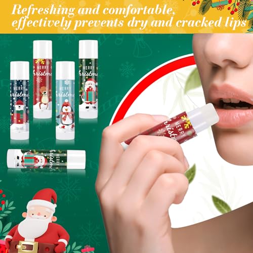 24 Set Christmas Hand Cream Gift Set, Including Moisturizing Hand Lotion, Xmas Lip Balm, Gauze Bags, Thank You Cards Natural Fragrant Bulk Christmas Gifts for Coworkers Employees Stuffers