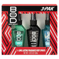 BOD Man Body Spray Gift Set - 3 Piece Black, Fresh Guy, Blue Surf