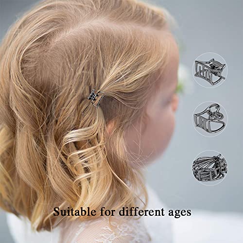 Small Metal Non-Slip Hair Claw Clips and Clamps - Mini Hair Accessories with Grip for Thick Hair