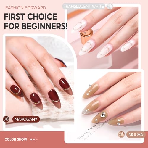 PEACECOLOR Jelly Gel Nail Polish Set - 6 Fall Colors, 10ml