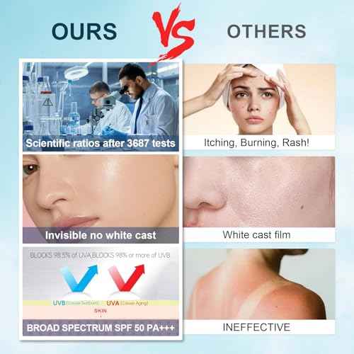 VGO Mineral Sunscreen for Face, Reef Safe Sunscreen, Oil-Free Face Moisturizer with SPF 50, Broad-Spectrum UVA/UVB Protection, Lightweight, Non-Comedogenic, Travel Size (2 pack)