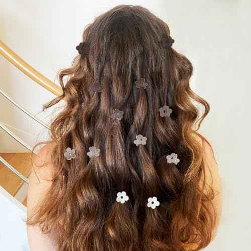 Small Flower Hair Clips 100PCS, Mini Hair Clips Baby Claw Clips Cute Jaw Clips Hair Pins Hair Barrettes Toddler Hair Accessories for Women Girls Kids Teens, Neutral Colors