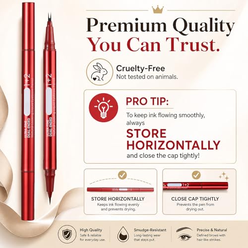 Dual-Ended Eyebrow Pen with Hair-Like Faux Brow Brush