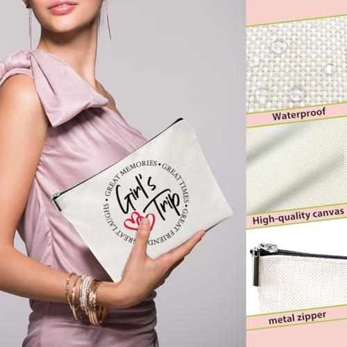 4 PCs Girls Trip Favors - Funny Makeup Bag, Bestie Gifts for Women, Graduation & Wedding Toiletry Bag