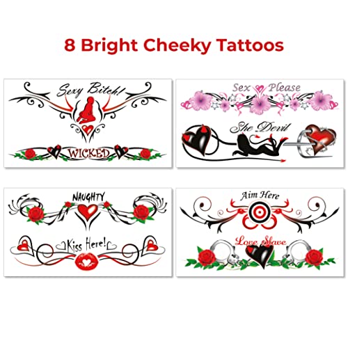 8 Temporary Tattoos for Women - Sexy Adult Body Stickers