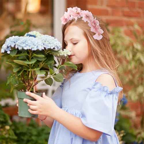 Flower Headband Spring Summer Hair Accessories for Women Girls, Pink Rose Flowers Hair Bands Pearls Elegant Decoration Headdress Party Wedding Supplies Non Slip Head Band 1 Pcs