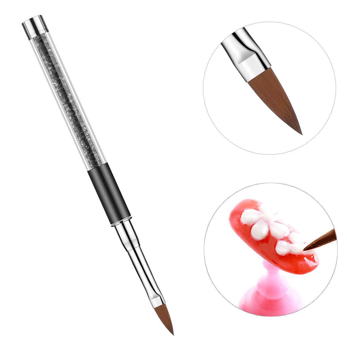 10 Pieces Acrylic Nail Brush Set Silicone Nail Tools Nail Foil Tool Sculpture Pen Dual Tipped Carving Pen