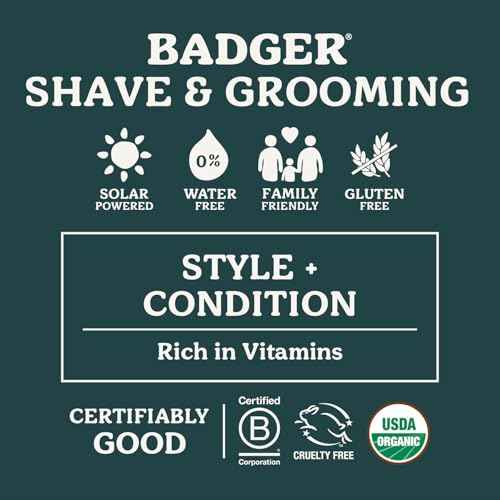 Badger - Organic Leave-In Beard Conditioner, Facial Hair Styling Balm, Non-Greasy Moisturizer and Treatment for Beards and Mustaches - 2 oz, 2 Pack