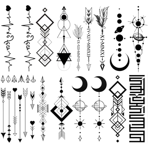 8 Sheet Temporary Tattoos Waterproof Stickers for Adults